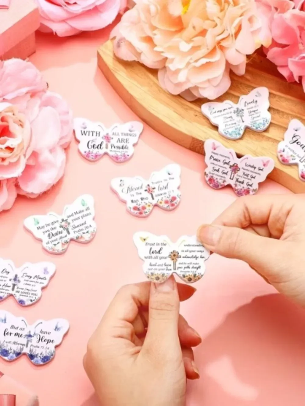 25 Pc Inspirational Scripture Mini Nail File Set Floral Christian Travel Files